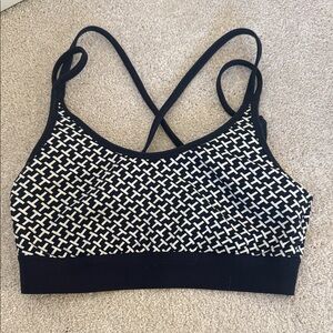 Tory Burch Navy and White Patterned Sports Bra xs/s